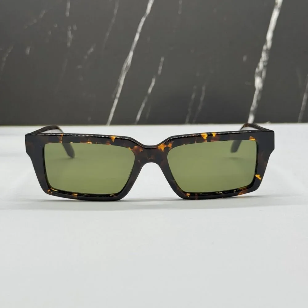 NEW OFF-WHITE OERI13A WARREN 6055 SUNGLASSES UNISEX HAVANA SQUARE EYEWEAR